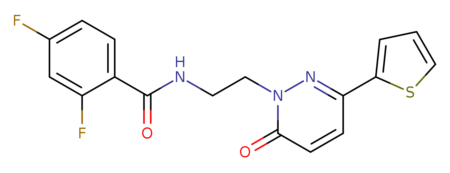 2,4-difluoro-N-{2-[6-oxo-3-(thiophen-2-yl)-1,6-dihydropyridazin-1-yl]ethyl}benzamide