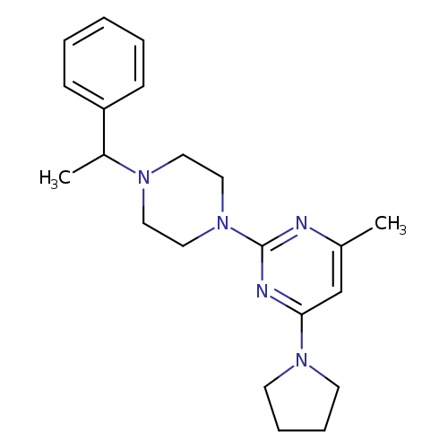 4-methyl-2-[4-(1-phenylethyl)piperazin-1-yl]-6-(pyrrolidin-1-yl)pyrimidine