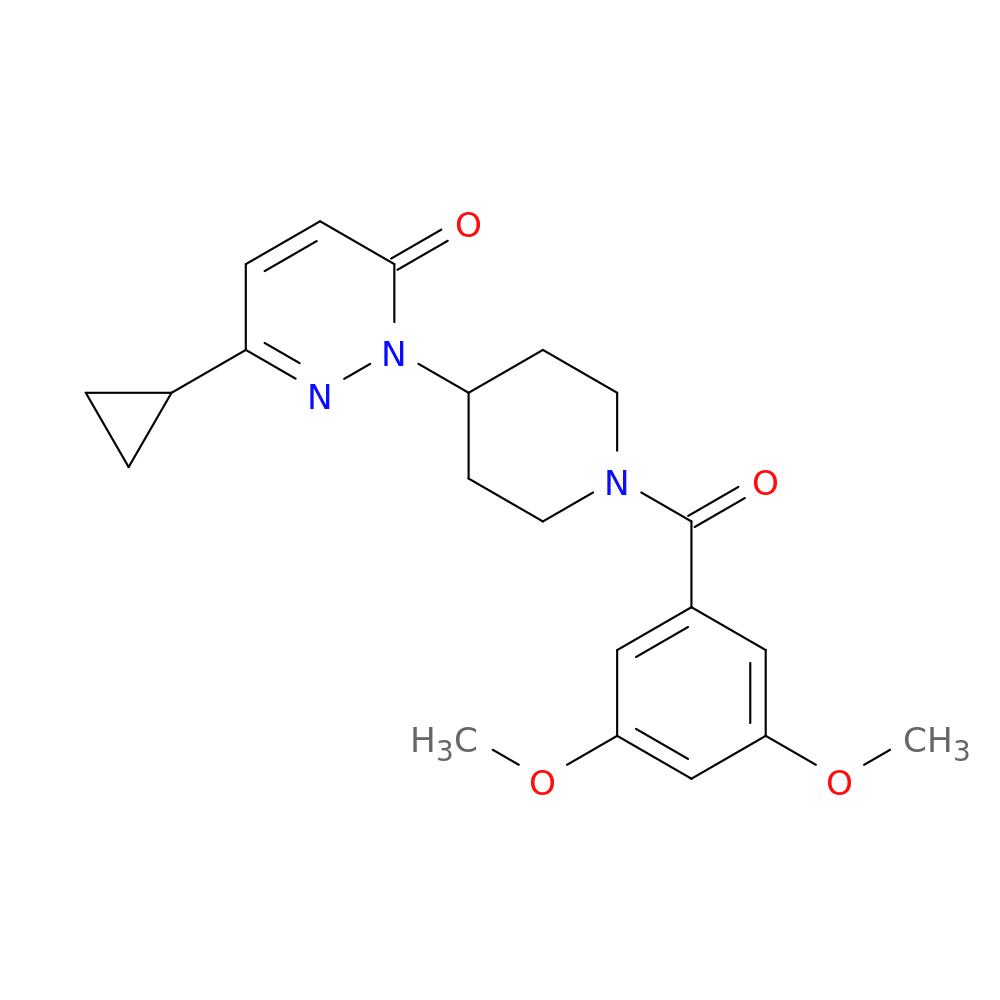 6-cyclopropyl-2-[1-(3,5-dimethoxybenzoyl)piperidin-4-yl]-2,3-dihydropyridazin-3-one