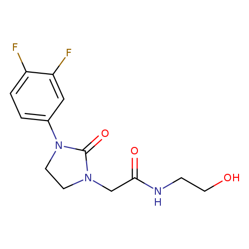 2-[3-(3,4-difluorophenyl)-2-oxoimidazolidin-1-yl]-N-(2-hydroxyethyl)acetamide
