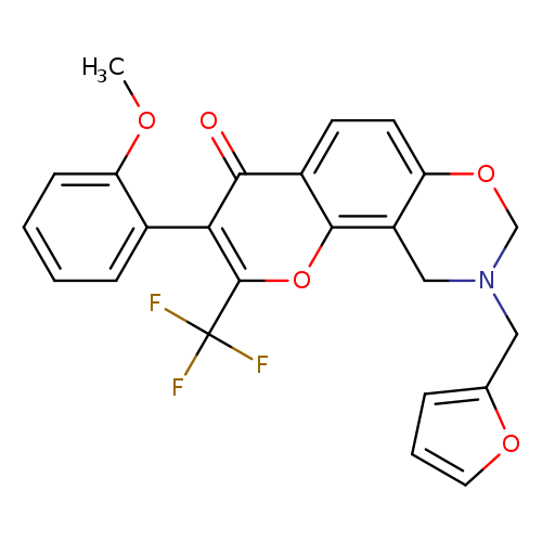 9-[(furan-2-yl)methyl]-3-(2-methoxyphenyl)-2-(trifluoromethyl)-4H,8H,9H,10H-chromeno[8,7-e][1,3]oxazin-4-one