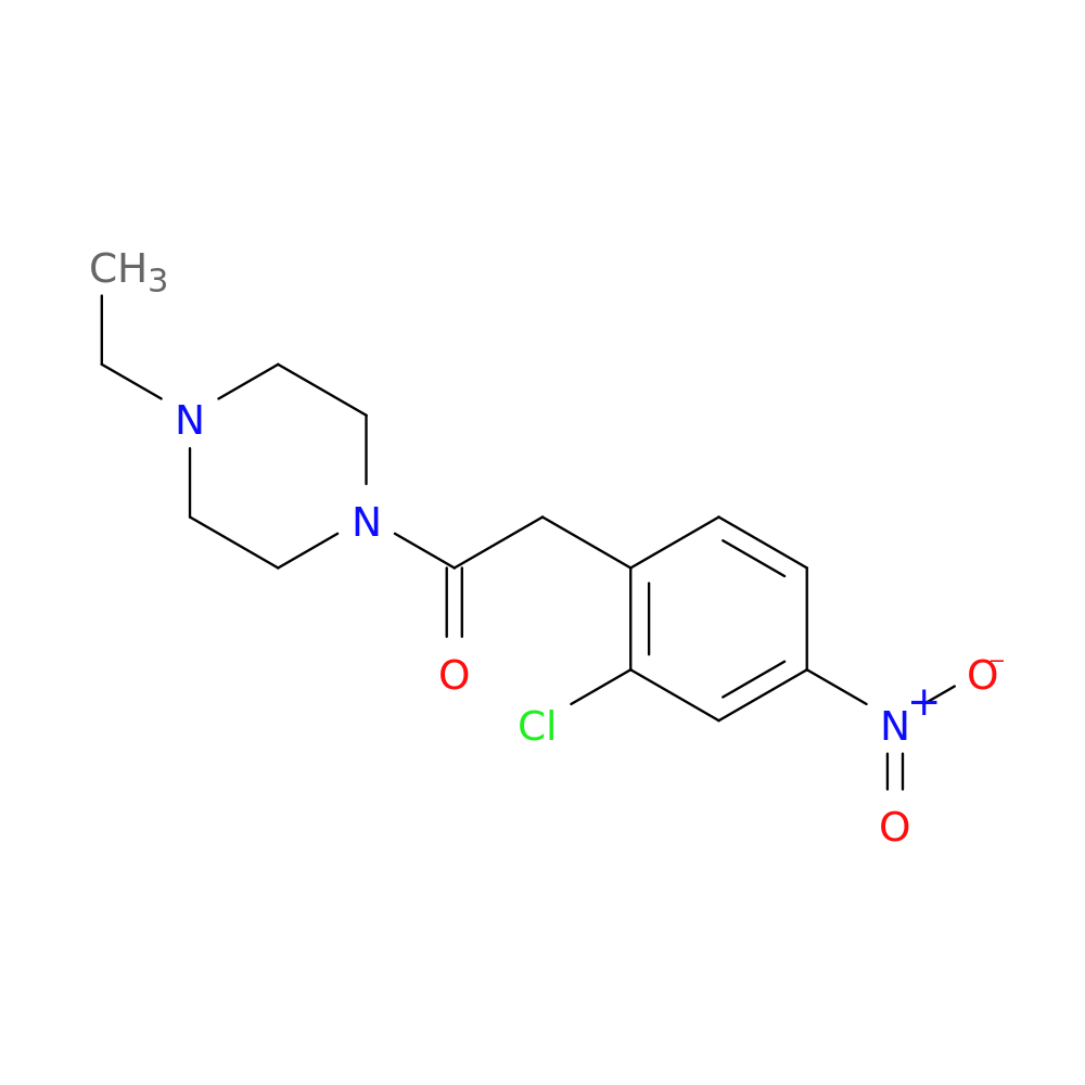2-(2-CHLORO-4-NITROPHENYL)-1-(4-ETHYL-1-PIPERAZINYL)ETHANONE