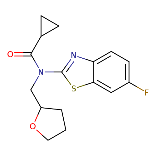 N-(6-fluoro-1,3-benzothiazol-2-yl)-N-[(oxolan-2-yl)methyl]cyclopropanecarboxamide