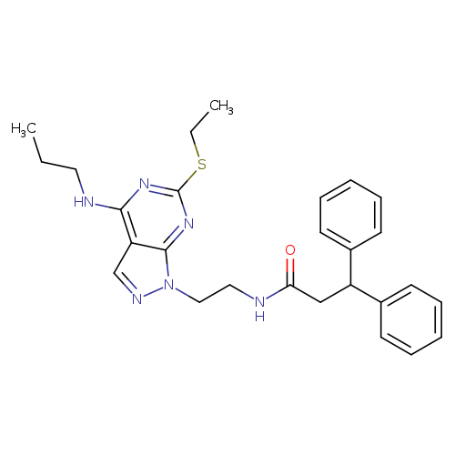 N-{2-[6-(ethylsulfanyl)-4-(propylamino)-1H-pyrazolo[3,4-d]pyrimidin-1-yl]ethyl}-3,3-diphenylpropanamide