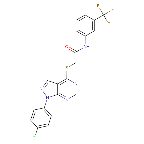 2-{[1-(4-chlorophenyl)-1H-pyrazolo[3,4-d]pyrimidin-4-yl]sulfanyl}-N-[3-(trifluoromethyl)phenyl]acetamide