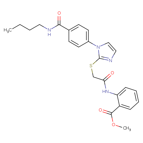 methyl 2-[2-({1-[4-(butylcarbamoyl)phenyl]-1H-imidazol-2-yl}sulfanyl)acetamido]benzoate