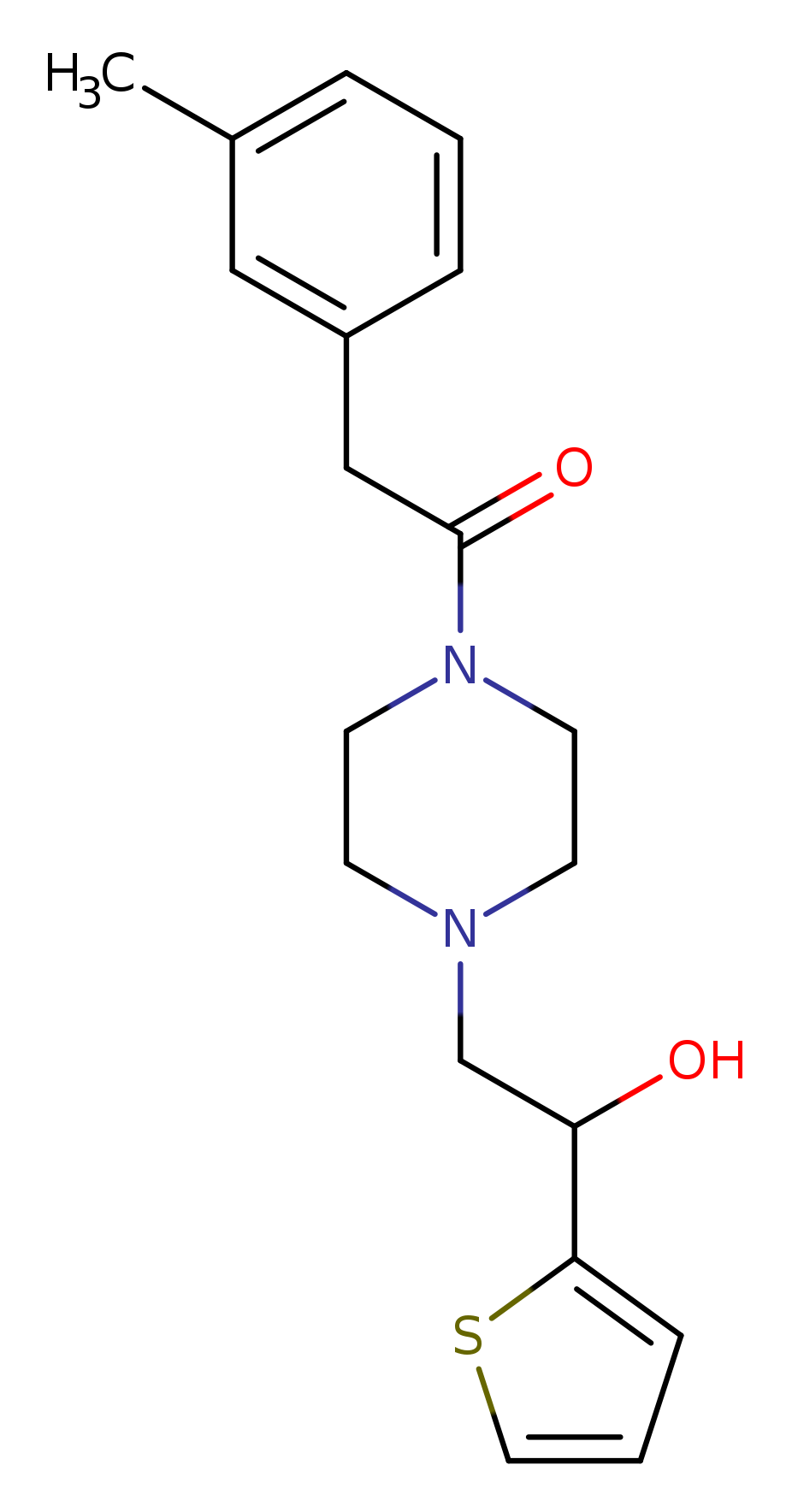 1-{4-[2-hydroxy-2-(thiophen-2-yl)ethyl]piperazin-1-yl}-2-(3-methylphenyl)ethan-1-one
