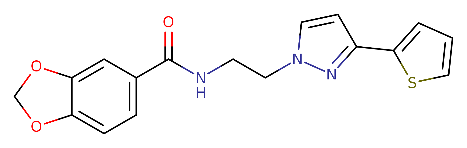 N-{2-[3-(thiophen-2-yl)-1H-pyrazol-1-yl]ethyl}-2H-1,3-benzodioxole-5-carboxamide