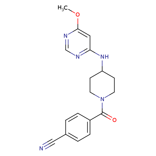 4-{4-[(6-methoxypyrimidin-4-yl)amino]piperidine-1-carbonyl}benzonitrile