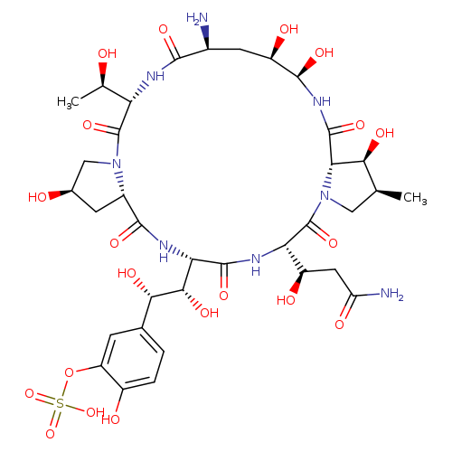 1-[(4R,5R)-4,5-Dihydroxy-L-ornithine]-4-[(4S)-4-hydroxy-4-[4-hydroxy-3-(sulfooxy)phenyl]-L-threonine]pneumocandin A0