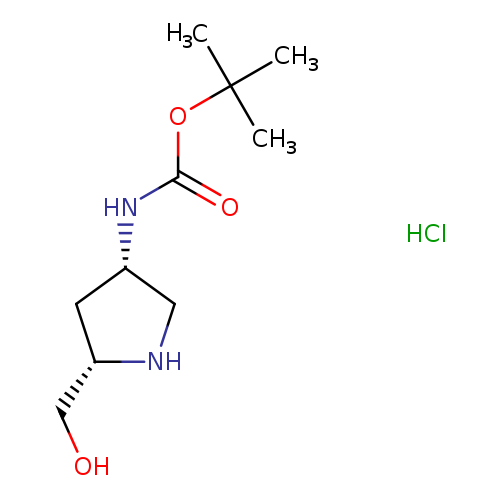 1-Pyrrolidinecarboxylic acid, 4-amino-2-(hydroxymethyl)-, 1,1-dimethylethyl ester, hydrochloride (1:1), (2S,4S)-