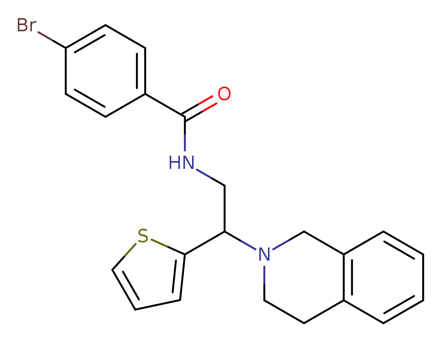 4-bromo-N-[2-(1,2,3,4-tetrahydroisoquinolin-2-yl)-2-(thiophen-2-yl)ethyl]benzamide