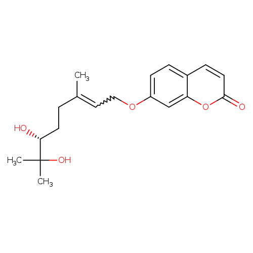 2H-1-Benzopyran-2-one, 7-[[(2E,6R)-6,7-dihydroxy-3,7-dimethyl-2-octen-1-yl]oxy]-