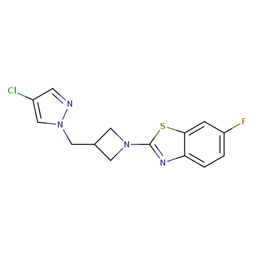 2-{3-[(4-chloro-1H-pyrazol-1-yl)methyl]azetidin-1-yl}-6-fluoro-1,3-benzothiazole