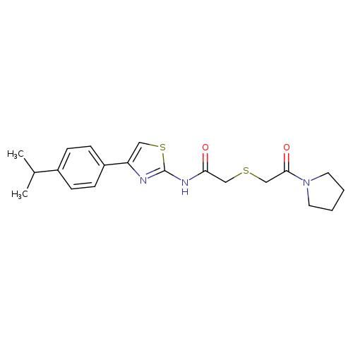 2-{[2-oxo-2-(pyrrolidin-1-yl)ethyl]sulfanyl}-N-{4-[4-(propan-2-yl)phenyl]-1,3-thiazol-2-yl}acetamide