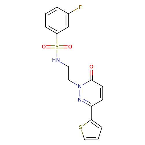 3-fluoro-N-{2-[6-oxo-3-(thiophen-2-yl)-1,6-dihydropyridazin-1-yl]ethyl}benzene-1-sulfonamide