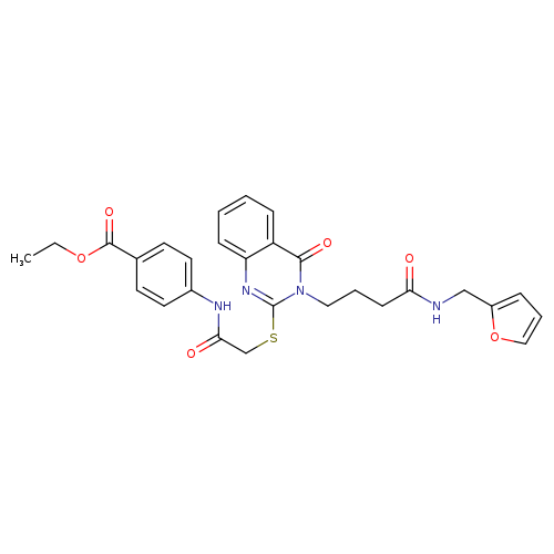 ethyl 4-(2-{[3-(3-{[(furan-2-yl)methyl]carbamoyl}propyl)-4-oxo-3,4-dihydroquinazolin-2-yl]sulfanyl}acetamido)benzoate
