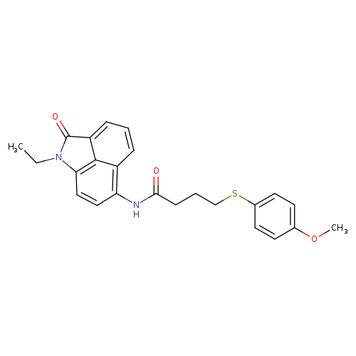 N-{2-ethyl-3-oxo-2-azatricyclo[6.3.1.0^{4,12}]dodeca-1(11),4,6,8(12),9-pentaen-9-yl}-4-[(4-methoxyphenyl)sulfanyl]butanamide