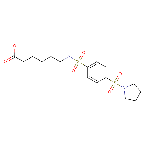 6-([[4-(PYRROLIDIN-1-YLSULFONYL)PHENYL]SULFONYL]AMINO)HEXANOIC ACID