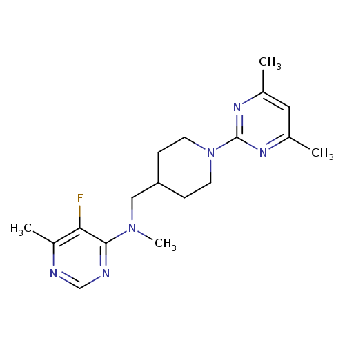 N-{[1-(4,6-dimethylpyrimidin-2-yl)piperidin-4-yl]methyl}-5-fluoro-N,6-dimethylpyrimidin-4-amine