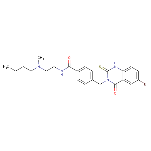 4-[(6-bromo-4-oxo-2-sulfanylidene-1,2,3,4-tetrahydroquinazolin-3-yl)methyl]-N-{2-[butyl(methyl)amino]ethyl}benzamide