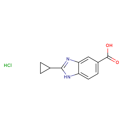 "2-cyclopropyl-1H-1,3-benzodiazole-5-carboxylic acid hydrochloride"