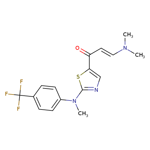 (2E)-3-(dimethylamino)-1-(2-{methyl[4-(trifluoromethyl)phenyl]amino}-1,3-thiazol-5-yl)prop-2-en-1-one