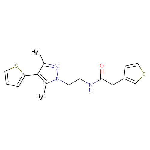 N-{2-[3,5-dimethyl-4-(thiophen-2-yl)-1H-pyrazol-1-yl]ethyl}-2-(thiophen-3-yl)acetamide