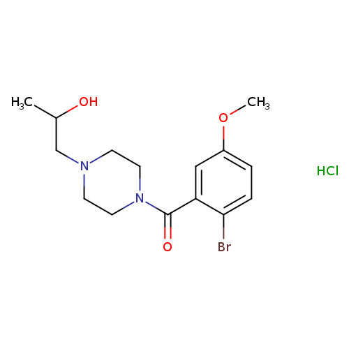 1-[4-(2-bromo-5-methoxybenzoyl)piperazin-1-yl]propan-2-ol hydrochloride