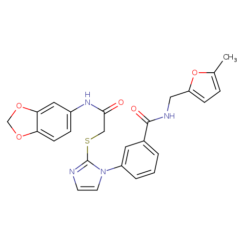 3-[2-({[(2H-1,3-benzodioxol-5-yl)carbamoyl]methyl}sulfanyl)-1H-imidazol-1-yl]-N-[(5-methylfuran-2-yl)methyl]benzamide