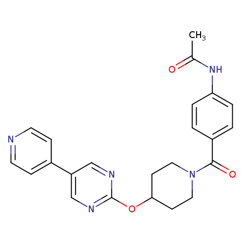 N-[4-(4-{[5-(pyridin-4-yl)pyrimidin-2-yl]oxy}piperidine-1-carbonyl)phenyl]acetamide
