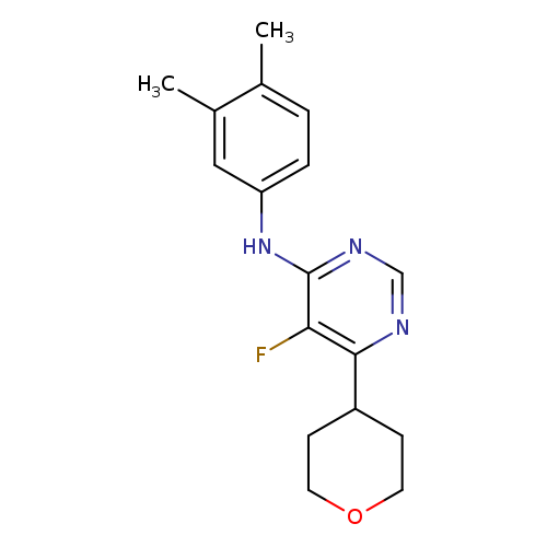 N-(3,4-dimethylphenyl)-5-fluoro-6-(oxan-4-yl)pyrimidin-4-amine