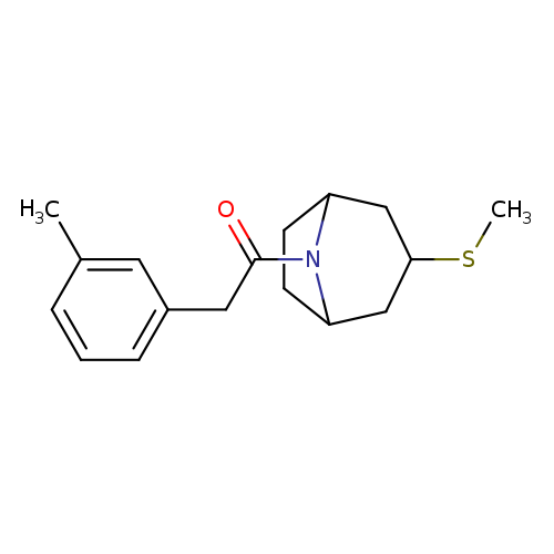 2-(3-methylphenyl)-1-[3-(methylsulfanyl)-8-azabicyclo[3.2.1]octan-8-yl]ethan-1-one