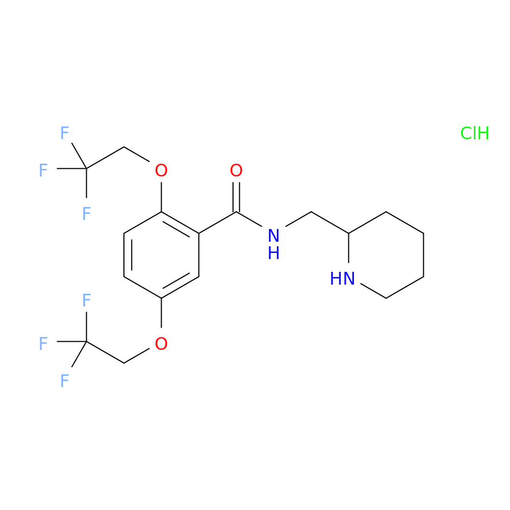 N-[(piperidin-2-yl)methyl]-2,5-bis(2,2,2-trifluoroethoxy)benzamide hydrochloride