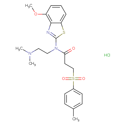 N-[2-(dimethylamino)ethyl]-N-(4-methoxy-1,3-benzothiazol-2-yl)-3-(4-methylbenzenesulfonyl)propanamide hydrochloride