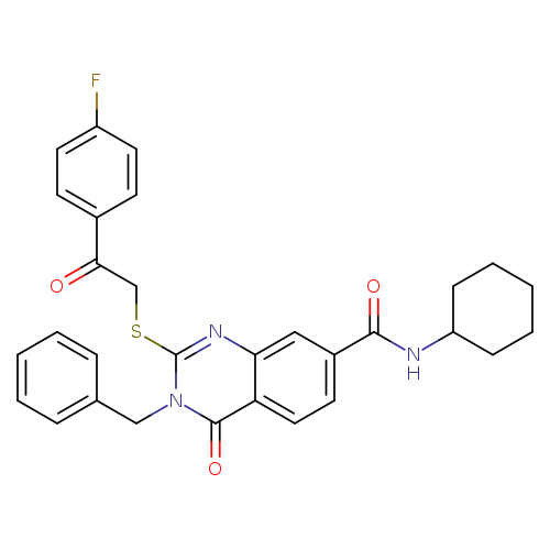 3-benzyl-N-cyclohexyl-2-{[2-(4-fluorophenyl)-2-oxoethyl]sulfanyl}-4-oxo-3,4-dihydroquinazoline-7-carboxamide
