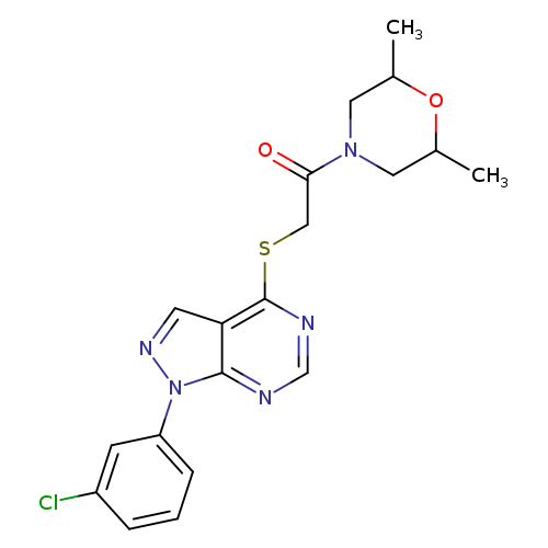 2-{[1-(3-chlorophenyl)-1H-pyrazolo[3,4-d]pyrimidin-4-yl]sulfanyl}-1-(2,6-dimethylmorpholin-4-yl)ethan-1-one