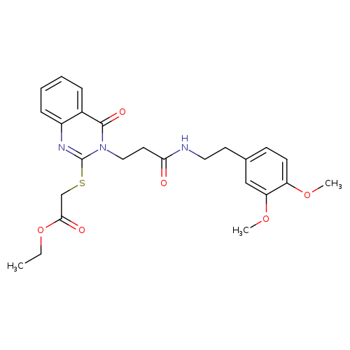 ethyl 2-{[3-(2-{[2-(3,4-dimethoxyphenyl)ethyl]carbamoyl}ethyl)-4-oxo-3,4-dihydroquinazolin-2-yl]sulfanyl}acetate