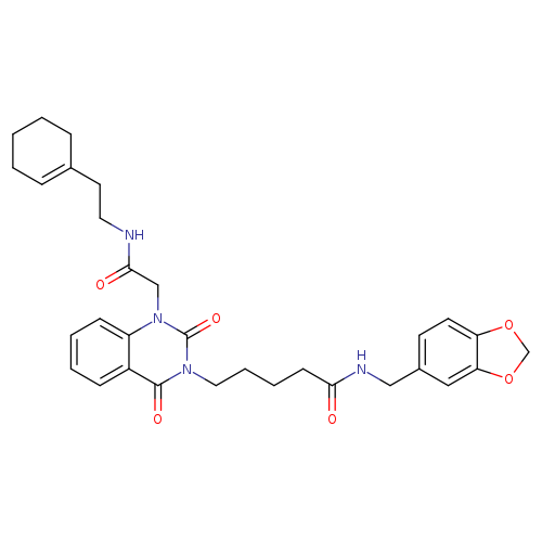 N-[(2H-1,3-benzodioxol-5-yl)methyl]-5-[1-({[2-(cyclohex-1-en-1-yl)ethyl]carbamoyl}methyl)-2,4-dioxo-1,2,3,4-tetrahydroquinazolin-3-yl]pentanamide