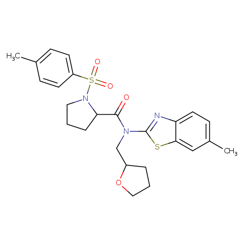 N-(6-methyl-1,3-benzothiazol-2-yl)-1-(4-methylbenzenesulfonyl)-N-[(oxolan-2-yl)methyl]pyrrolidine-2-carboxamide