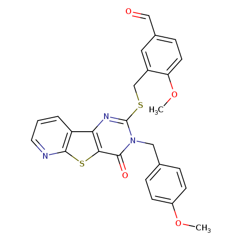 4-methoxy-3-[({5-[(4-methoxyphenyl)methyl]-6-oxo-8-thia-3,5,10-triazatricyclo[7.4.0.0^{2,7}]trideca-1(9),2(7),3,10,12-pentaen-4-yl}sulfanyl)methyl]benzaldehyde