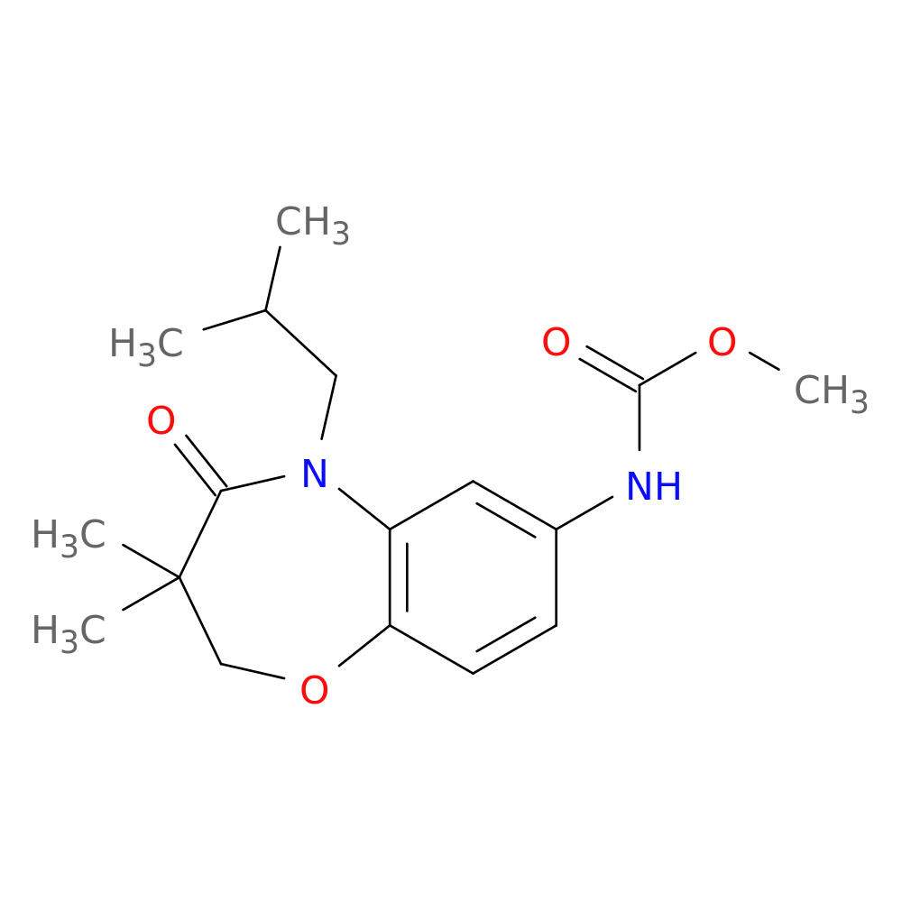 methyl N-[3,3-dimethyl-5-(2-methylpropyl)-4-oxo-2,3,4,5-tetrahydro-1,5-benzoxazepin-7-yl]carbamate