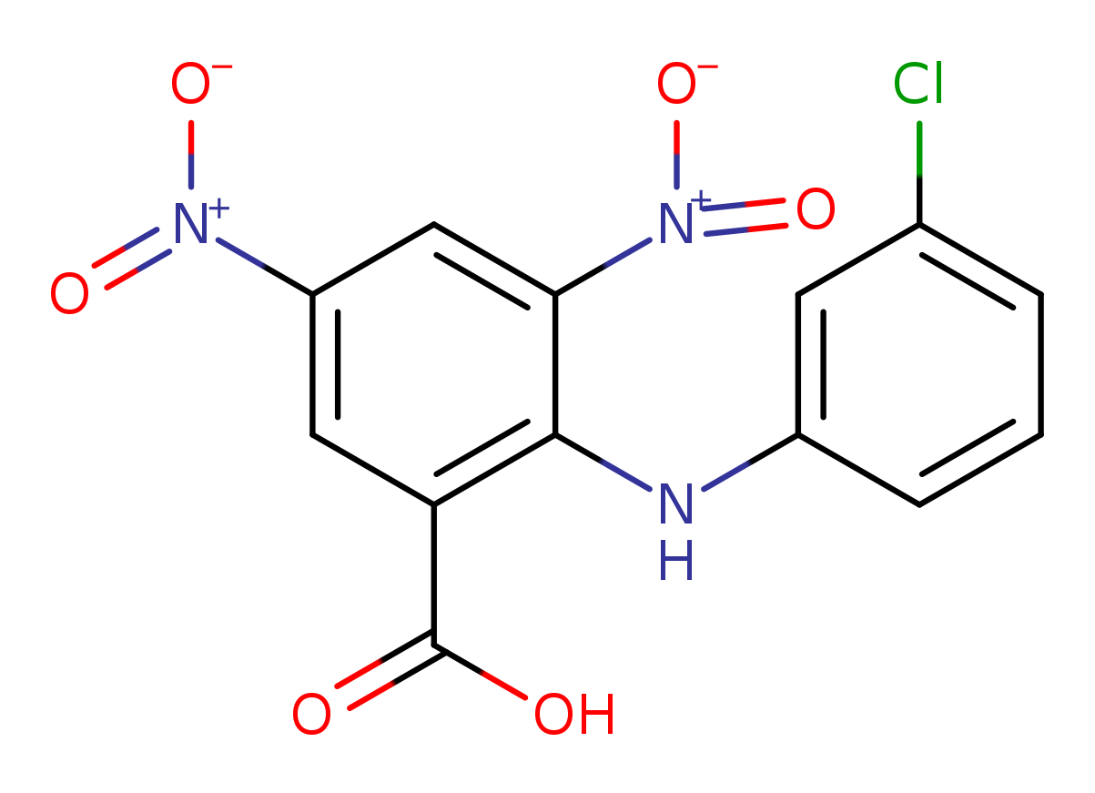 2-[(3-chlorophenyl)amino]-3,5-dinitrobenzoic acid