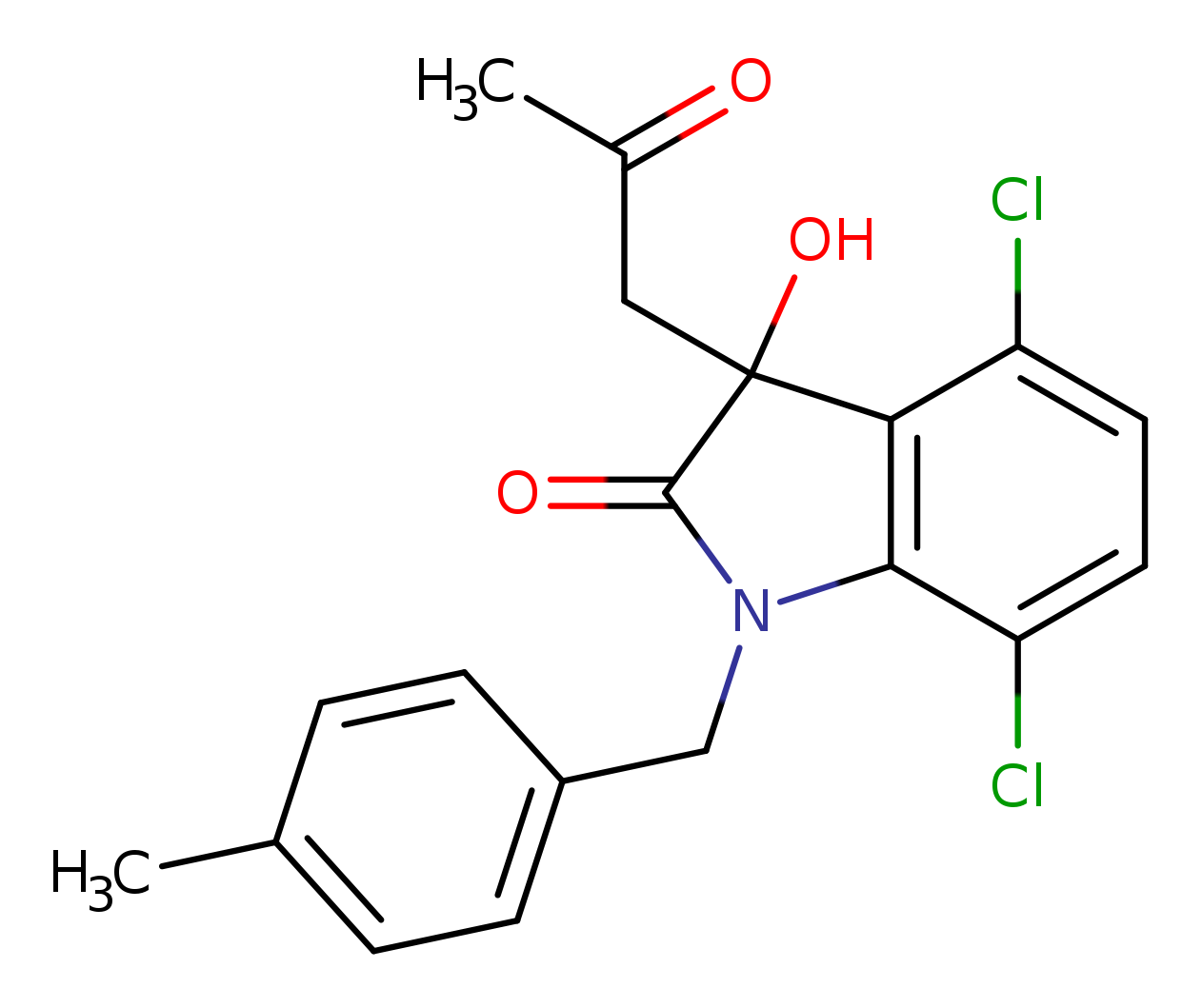 4,7-dichloro-3-hydroxy-1-[(4-methylphenyl)methyl]-3-(2-oxopropyl)-2,3-dihydro-1H-indol-2-one