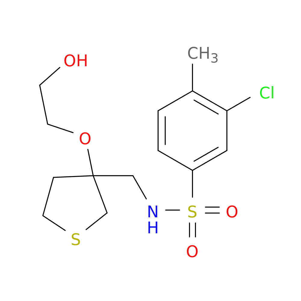 3-chloro-N-{[3-(2-hydroxyethoxy)thiolan-3-yl]methyl}-4-methylbenzene-1-sulfonamide