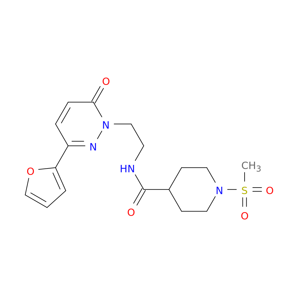 N-{2-[3-(furan-2-yl)-6-oxo-1,6-dihydropyridazin-1-yl]ethyl}-1-methanesulfonylpiperidine-4-carboxamide