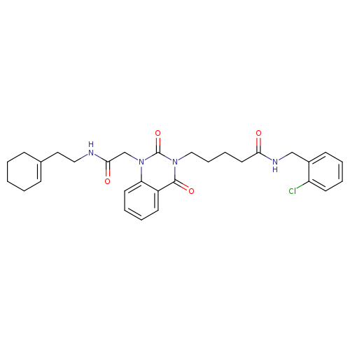 N-[(2-chlorophenyl)methyl]-5-[1-({[2-(cyclohex-1-en-1-yl)ethyl]carbamoyl}methyl)-2,4-dioxo-1,2,3,4-tetrahydroquinazolin-3-yl]pentanamide