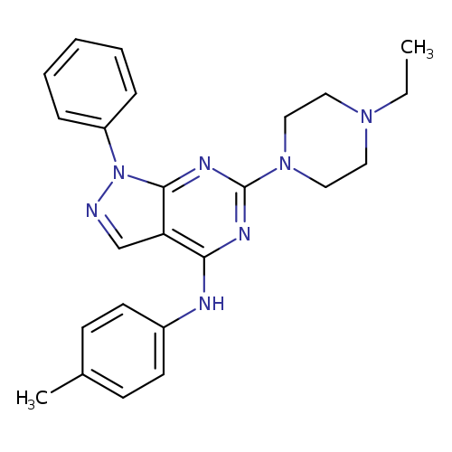 6-(4-ethylpiperazin-1-yl)-N-(4-methylphenyl)-1-phenyl-1H-pyrazolo[3,4-d]pyrimidin-4-amine