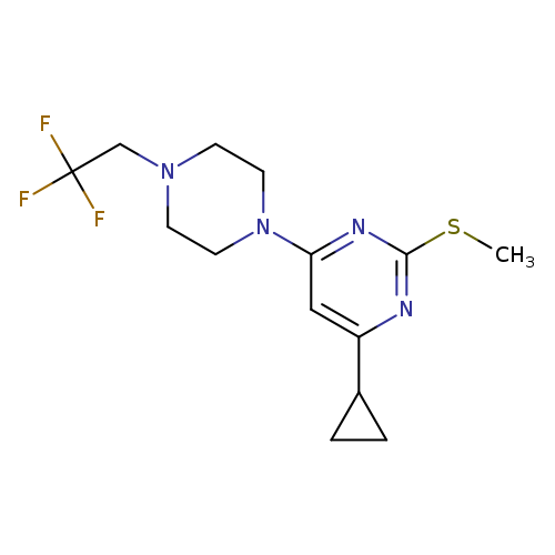 4-cyclopropyl-2-(methylsulfanyl)-6-[4-(2,2,2-trifluoroethyl)piperazin-1-yl]pyrimidine