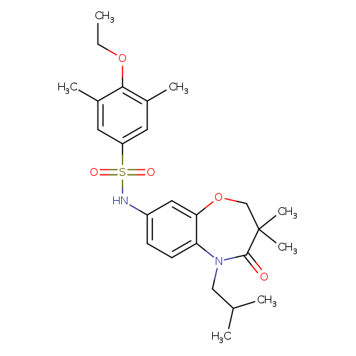 N-[3,3-dimethyl-5-(2-methylpropyl)-4-oxo-2,3,4,5-tetrahydro-1,5-benzoxazepin-8-yl]-4-ethoxy-3,5-dimethylbenzene-1-sulfonamide